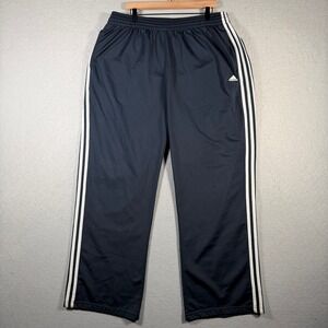 Vintage Adidas Men Blue Track Pants Athletic Side Stripe Elastic Waist 2XL